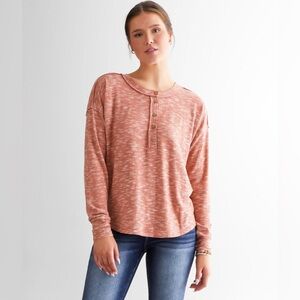 BKE Waffle Knit Henley Style